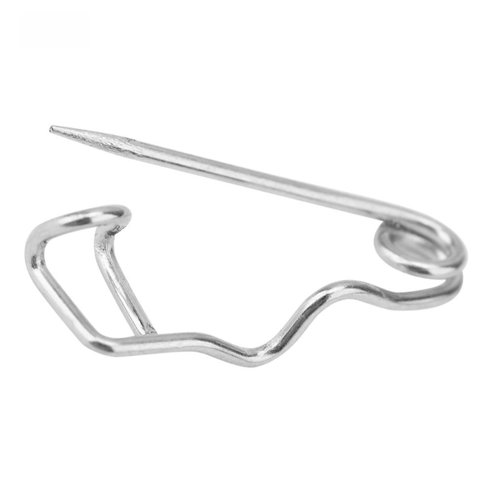 100Pcs Silver Curved Safety Pins Metal Steel Wire Locking Pin Clasps S-Shaped Pins  For Quilting