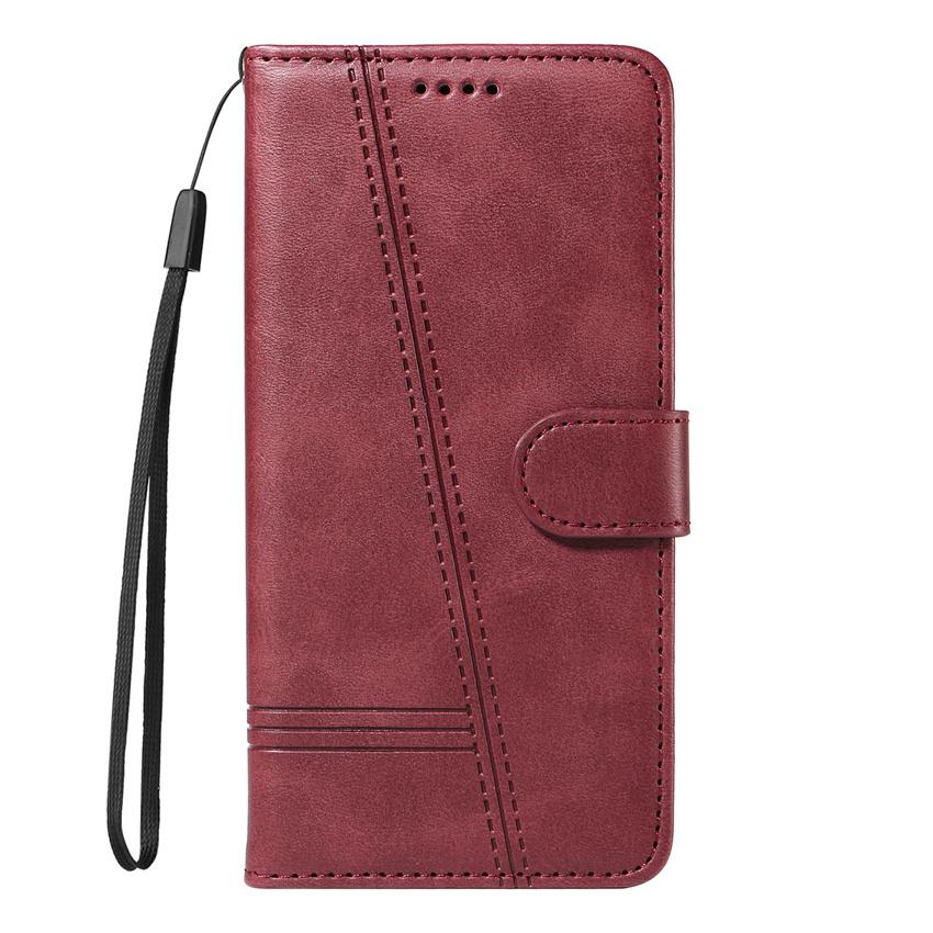 Präglad Linje Läderfodral för Xiaomi Mi 14 Ultra 14Pro 13T 12T 11T Pro 13lite 11i 10T Lite Flip Plånbok Kortfack Bok Ställ Telefon Hölster Skydd
