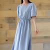 New ArrivalS Open Run Women S Summer gueSt faShion Puff Sleeve Square Neck Sky  