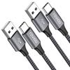 USB C Cable [2M, Pack of 2], USB C Cable Fast Charging Braided Nylon Type C Cable 3A Charger for Samsung Galaxy S21 S20 S10 S9 [373]