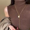 Hochwertige minimalistische geometrische Anhänger-Halskette für Damen - 2024 Herbst/Winter Leichter Luxus Pulloverkette