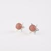 Natural Peach Moonstone Gemstone 925 Sterling Silver Jewelry Stud Earrings 0.44" EE-175-26