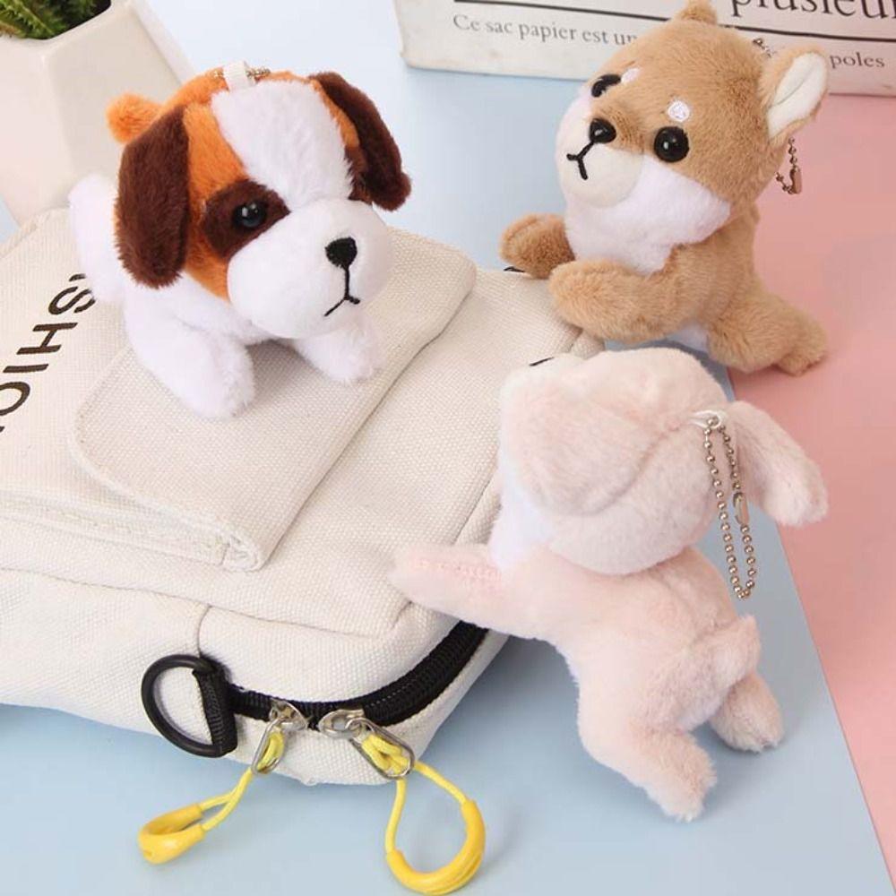 Taschenanhänger Hund Anhänger Dekoration Hund Plüschtier Schmuck Geschenk Welpe Plüsch Schlüsselanhänger Rucksack