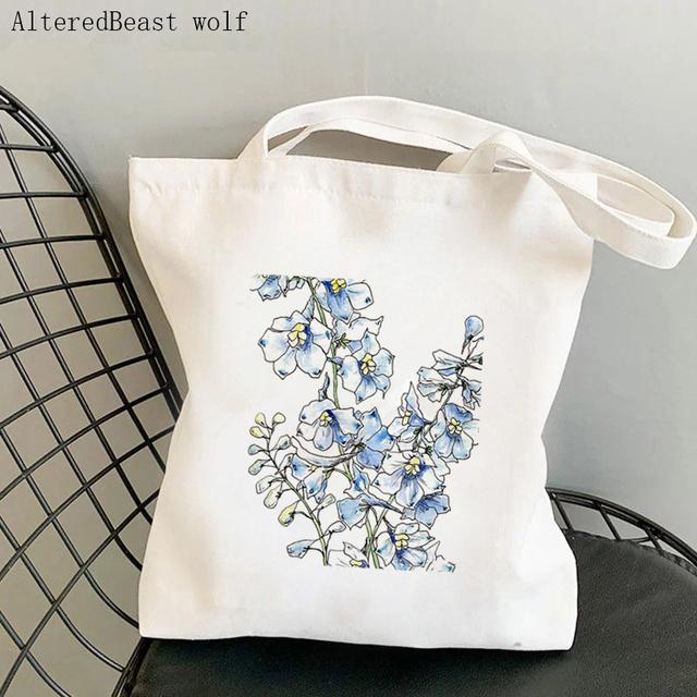 Shopper jaune Cosmos fleurs imprimé sac fourre-tout femmes Harajuku shopper sac à main fille sac à bandoulière dame sac en toile