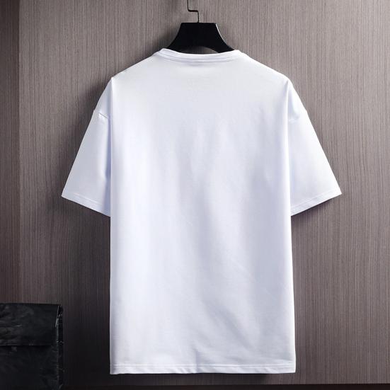 Men T-shirt Print Soft Breathable Quick Dry Colorfast Crew Neck Loose Short Sleeves Mountain Pattern Summer Tops Daily Clothes