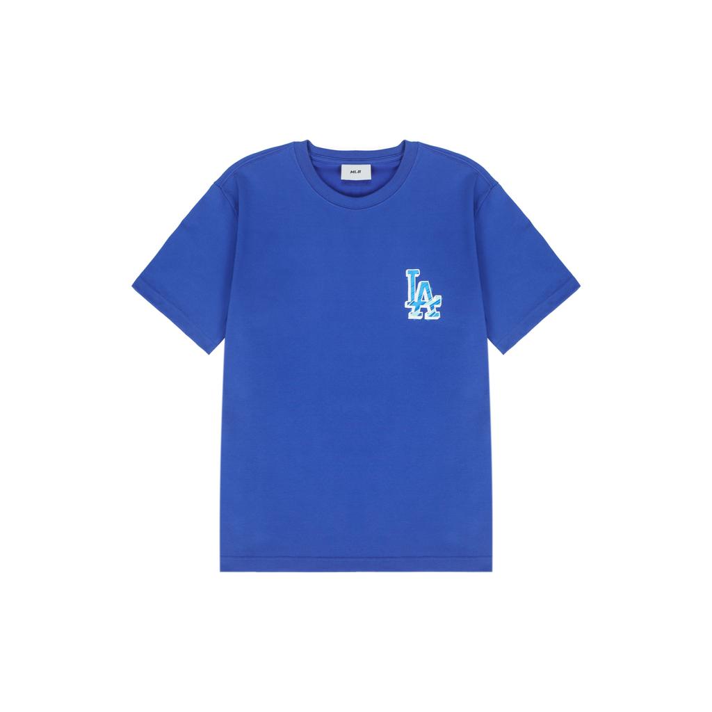 MLB Basic Logo Back Print Dopamine Crew Neck Short Sleeve T-Shirt Unisex T-Shirts Blue 3ATS03023-07BLD