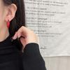 Ankola Red Circle Retro Earrings: Elegant, High-End Hong Kong Style Versatile Ear Accessories
