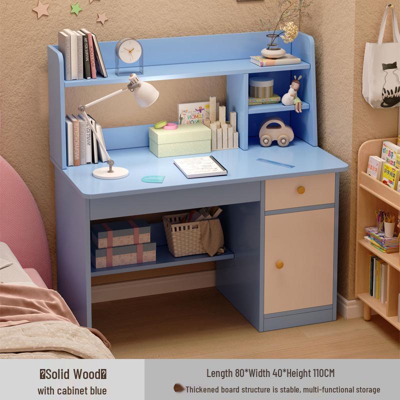 Multifunctional Desk and Chair Set with Integrated Bookcase – Compact Study Writing Table for Home or Student Bedroom