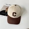 Versatile Baseball Cap for Men and Women, Stylish Letter C Patch Colorblock Hat, Summer Sun Hat with Colorblock Design Suitable