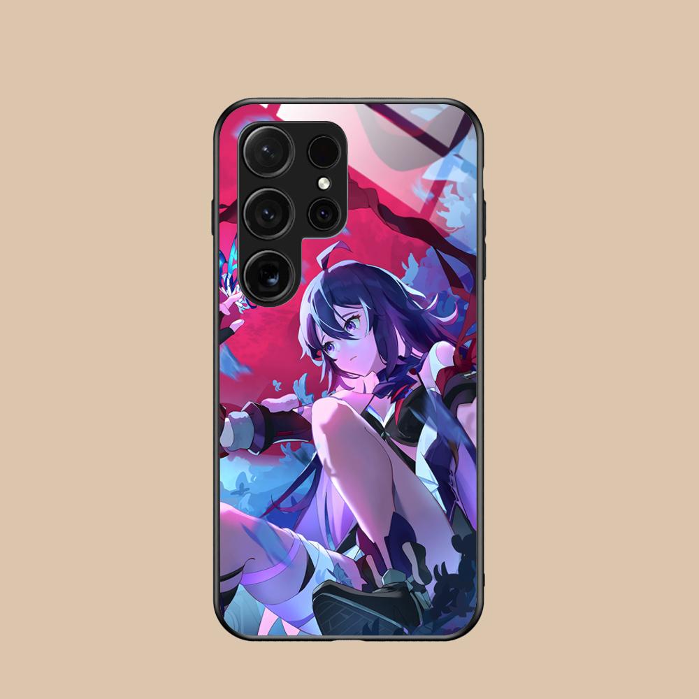 HSR Seele Glass Mobile Phone Case for Samsung Galaxy S26 S25 S24 S23 S22 S21 S20 Note20 Plus FE Ultra Colorful Cover