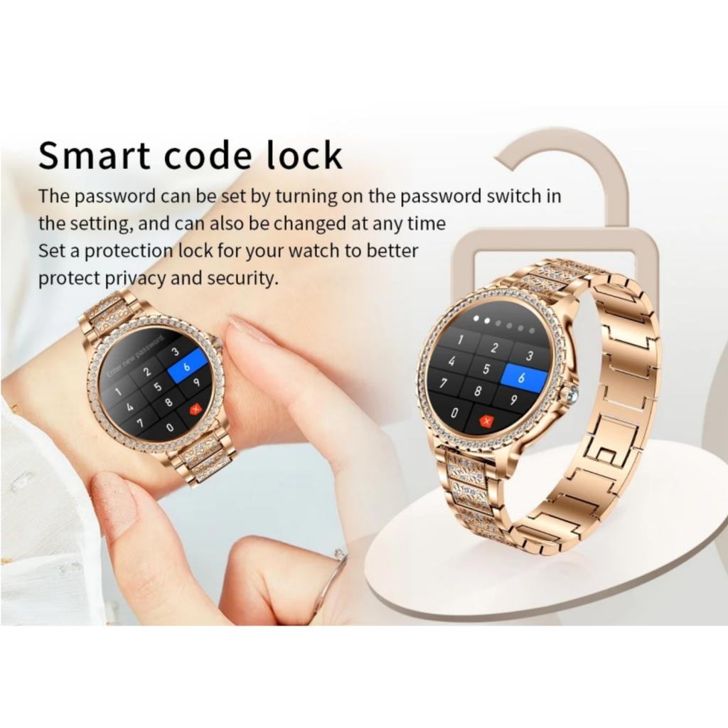 Smart Watch Women 1.32Inch HD Screen Sports Custom Dial Heart Rate Voice Call Smart Watches for Ladies