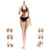 16 Scale Female Body 12 Inch Super Flexible Large Bust Narrow Shoulders Seamless Female Body with Detachable Legs Thin Skin Micro Action Doll