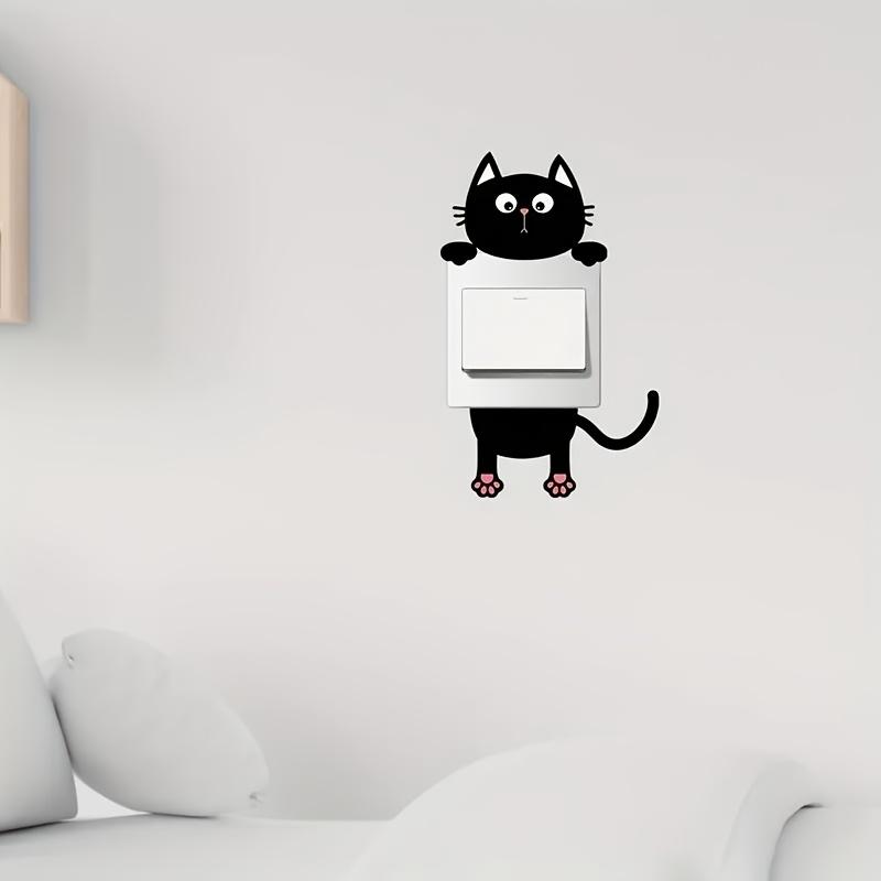 1 Stück Abnehmbare Tapete zum Abziehen und Aufkleben Aufkleber Niedliche Katze Wandaufkleber Vinyl Selbstklebend Für Schlafzimmer und Wohnzimmer Schalteraufkleber Heimdekoration