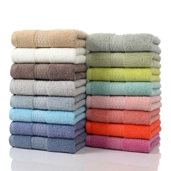 Cotton Terry Towel Soft Absorbent Washcloth Skin-friendly Solid Color Jacquard Shower Towel for Home