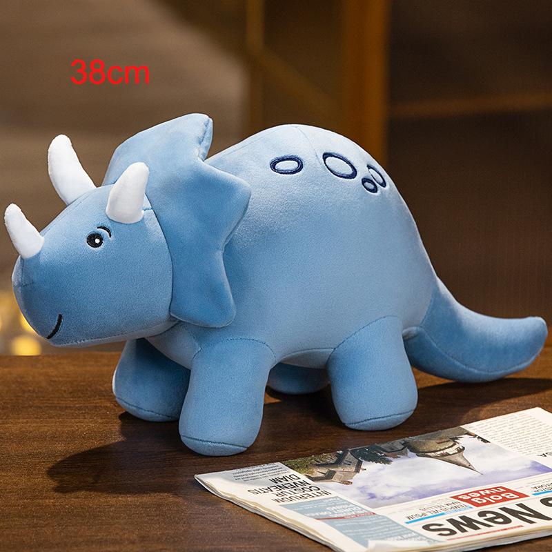 Cartoon Colorful Dinosaur Plush Toy Cute Stuffed Animals Triceratops Plushies Kawaii Soft Kids Toys for Boys Girls Home Decor