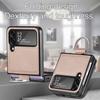 Lightweight Thin Leather Cell Phone Case For Samsung Galaxy Z Flip 4 5g Flip4 Flip 3 Flip3 Anti -Falling Cover With Ring Holder