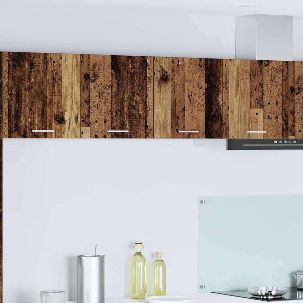 Hanging Cabinet with Storage Rustic Wood Finish 80 X 31 X 40 Cm Particleboard
