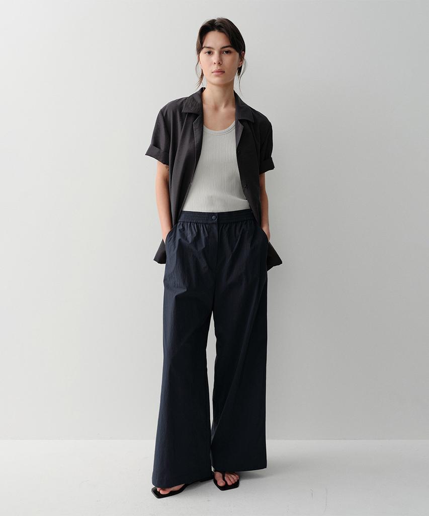 Ia Wide Banding Pants (Navy)