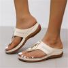 Fashion Women Comfortable Thick Sole Slope Heel Sandals Casual Pinch Toe Wearing Bohemian Sandals 2025 New Summer Women’s Sandals