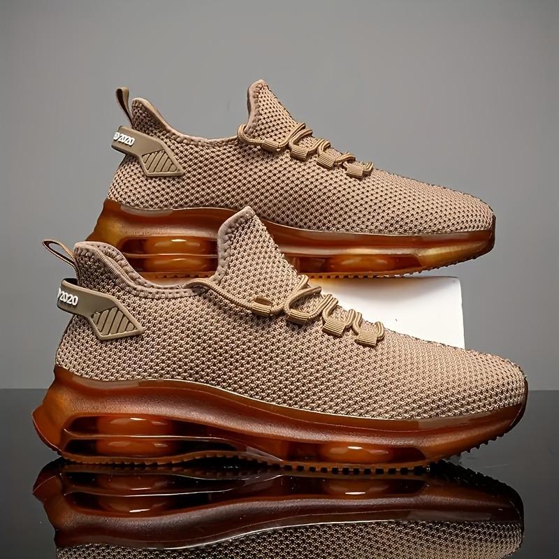 Men's Sports Running Black Jogging Shoes Casual Sports Shoes Brown Outdoor Breathable Mesh Lightweight Shock Absorbing Tennis