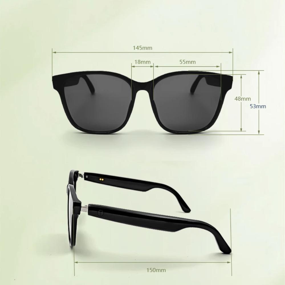 BT 5.3 Smart Glasses 2 In 1 Earphone Bilateral Stereo Sound Effects Intelligent Touch Control Sunglasses Voice Assistant