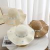Summer Lafite Straw Hat Hand-woven Flower Hat Women's Outdoor Travel Vacation Seaside Big Brim Sun Protection Beach Hat