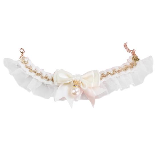 Dog Collar Friendly To Skin Show Unique Charm Eye-catching Lace Pet Collar Dog Imitation Pearl Necklace Pet Product