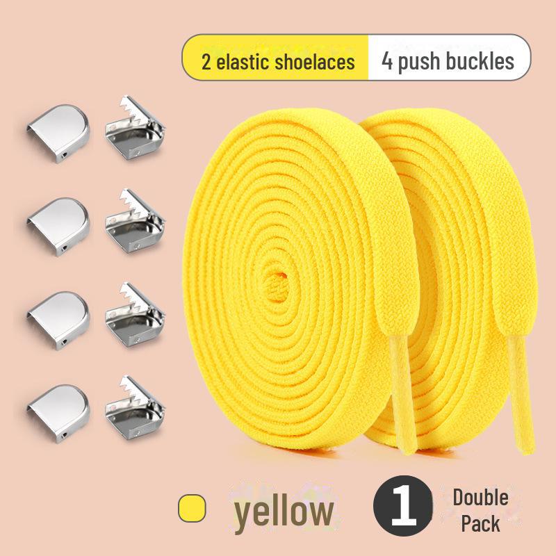 White No-Tie Elastic Shoelace Buckle for Adults & Kids