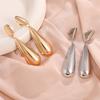Vintage Metal Gold Silvery Color Chunky Water Drop Clip On Earrings for Women Trendy Punk Earring Jewelry Accessories