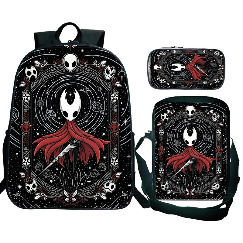 Hollow Knight 2 Silksong Rucksack für Teenager, Hornet Kühlschrankmagnet-Rucksack, Umhängetasche, Federmäppchen, Schulrucksäcke