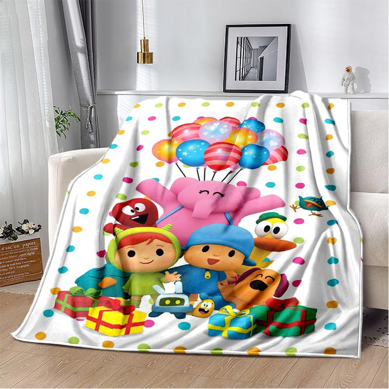 3D Zábavná P-Pocoyo Elly Pato Kreslená Deka, Mäkká Deka na Posteľ Pohovku Piknik Cestovanie Kanceláriu, Darček pre Deti