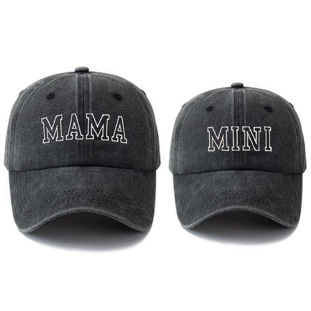 Fashion Washed Cotton Mama Mini Embroidery Caps Vintage Adjustable Baseball Cap Breathable Sport Visors Cap