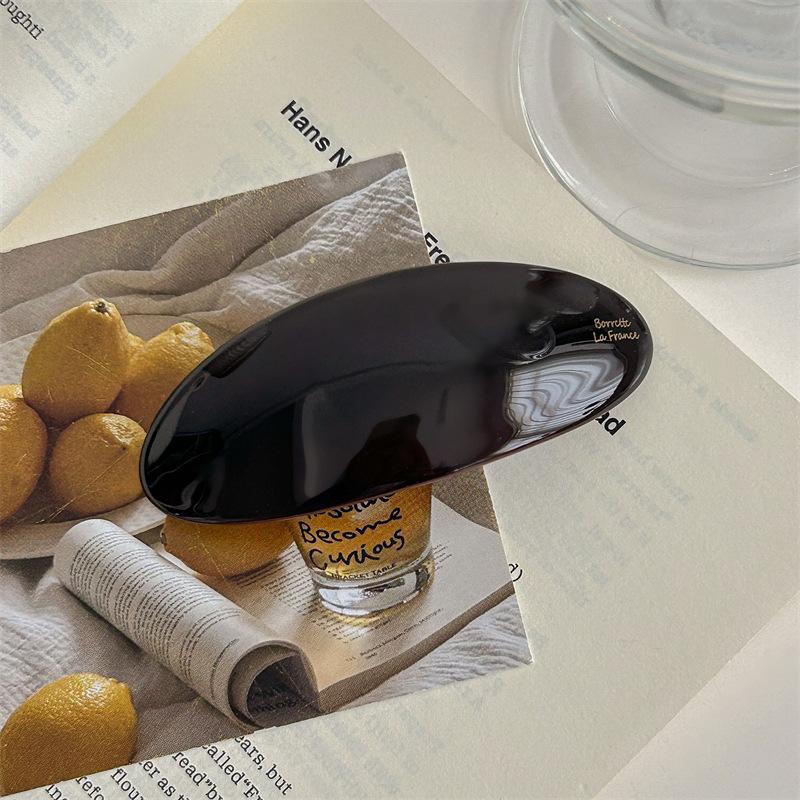Acetic Acid Hair Clip Spring Clip for Girls Large Hairpin Headwear Glossy Elliptical Arc Hairpin Hair Accessories