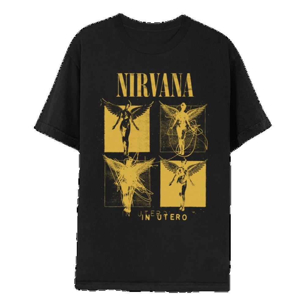 Nirvana Klassisches Smiley-Gesicht Logo T-Shirt, Unisex Grunge Rock Fan Streetwear Tee, 100% Baumwolle Lässiges Kurzarm Oberteil