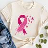 October We Wear Pink Minimalist Cotton Short Sleeve Casual Tee Breast Cancer Awareness Shirt Fight Cancer Hope Outfit Wounisex Unisex