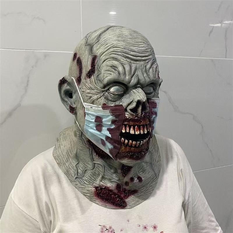Horror Zombie Latex Mask For Costume Parties With Customizable Features For Night Events