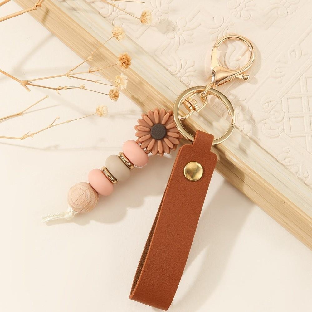 Colored Bag Pendant Beads Mobile Phone Lanyard New Daisy Pendant Keychain Gifts