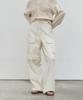 NOIRER FOR WOMAN Herringbone Parachute Denim Pants (Ivory)
