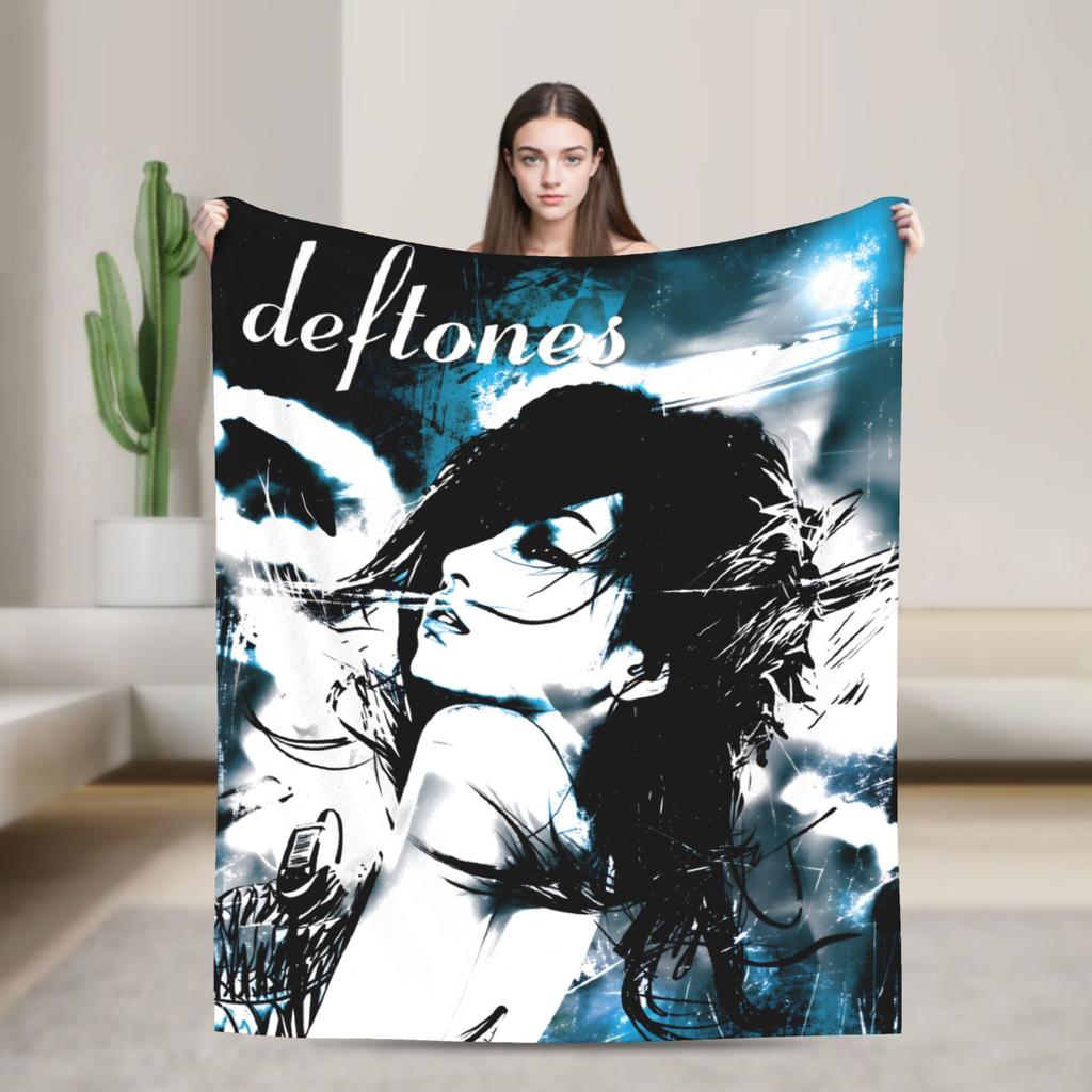 Deftones Metal Band Warm Soft Blanket  Picnic Plush Throw Blanket Pattern Couch Chair Flannel Bedspread Sofa Bed Cover