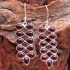Garnet, Moonstone Silver Earring, Gemstone Jewelry, Silver Earring, 925 Sterling Silver Handmade Jewelry, Gifts For Her
