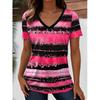 Women's T Shirt Ocean Striped Casual Short Sleeve V Neck Regular Tops Daily Going Out Weekend Print Summer