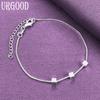 925 Sterling hõbedane Snake Chain Square Käevõru Moe ehted