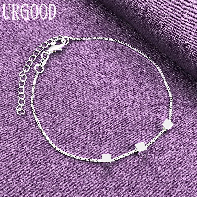 925 Sterling hõbedane Snake Chain Square Käevõru Moe ehted