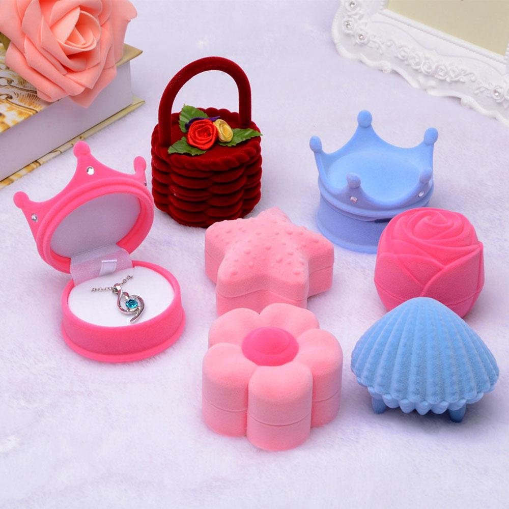 Holder Package Wedding Ring Boxes Earrings Necklace Holder Bracelet Container Velvet Jewelry Box