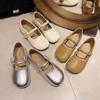 French Retro with Skirt Flat Heel Mary Jane Single Shoes Women's 2024 New Summer Round Head Light Mouth Versatile Small Leather Shoes