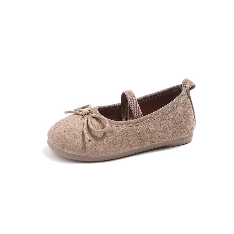 Children's Matte Leather Flat Shoes Soft Sole Non Slip Comfortable Fit Slip On Design with Bow Accent for Toddlers and Kids Casual Wear