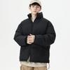Cotton Jacket for Men Autumn and Winter Fashion Warm Cotton Jacket with Thickened Plush Solid Color Long Sleeved Cold Resistant Sports Cotton Jacket