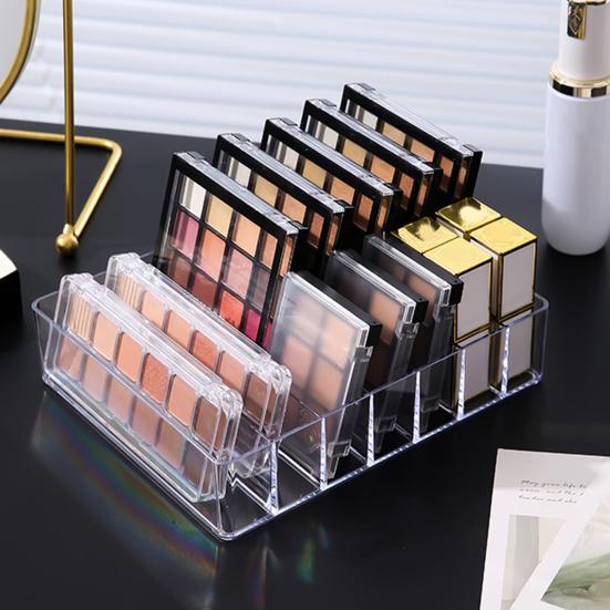 7 Grids Makeup Organizer Tray Storage Holder Large Capacity Transparent Design Multipurpose Eyeshadow Palette Makeup Holder