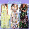 Elegantes Damen Boho Maxikleid mit Blumendruck für Sommerpartys und Strandveranstaltungen