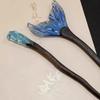 Chinese Style Blue Fish Tail Hairpin New Coiled Hair Fashionable High-End Hair Accessories Ancient Style Women Hair Accessories
